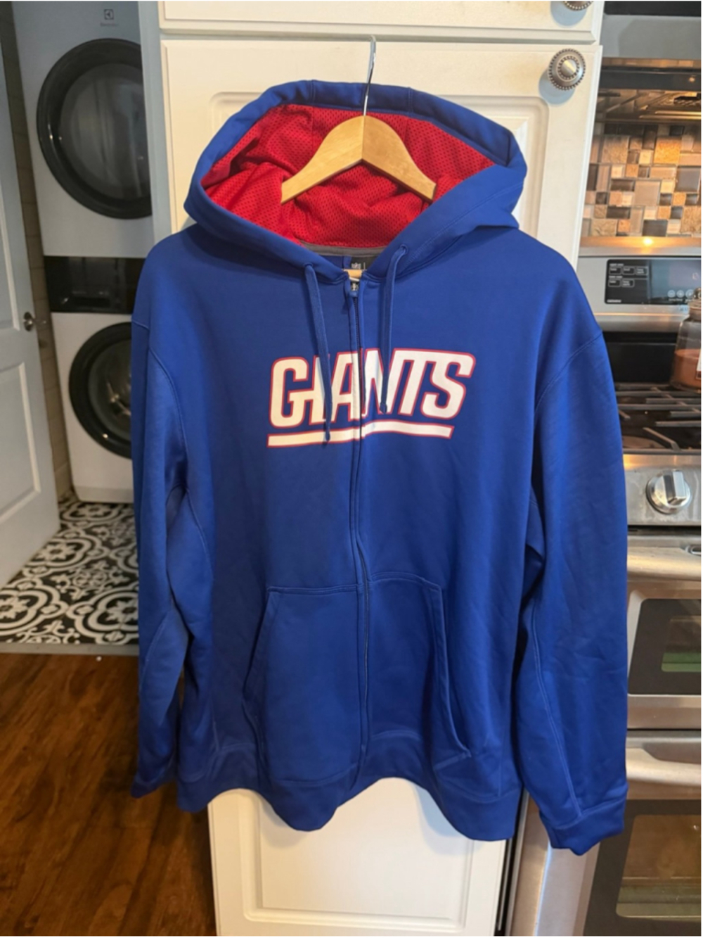 New York Giants Blue Zip Up Nike Hoodie